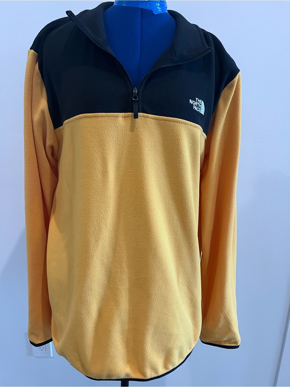 The North Face Men’s Two-Tone Black and Mustard Fleece Pullover